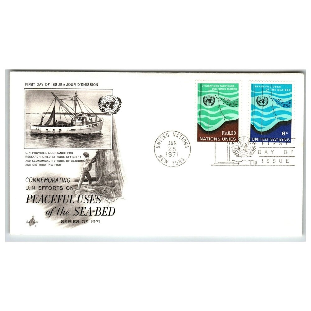 United Nations FDC 1971 New York Peaceful Uses of Sea-Bed Scott #239